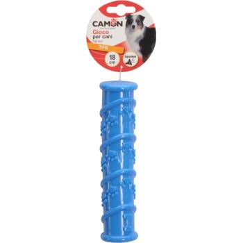 Camon Dog toy - TPR играчка за кучета - цилиндър за дъвчене с вътрешен пискюл , 3 цвята, 18 см. 1 брой