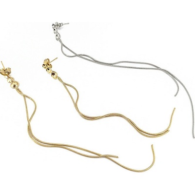 Řetízkové náušnice z chirurgické oceli - 1Ks - Jeden řetízek / Nerez SL – Zboží Mobilmania