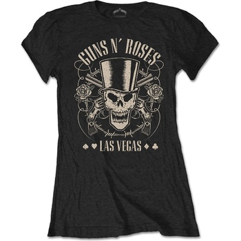 Guns N’ Roses tričko Top Hat Skull & Pistols Las Vegas Čierna