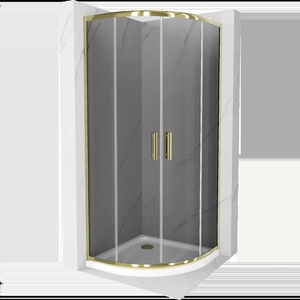 Mexen Rio душ кабина полукръгла 90 x 90 см, графит, злато + поддушово корито (863-090-090-50-40-4110G)