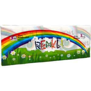  Renkli носни кърпи бели 3 пласта, С аромат, 10бр