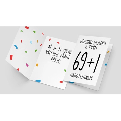 PartyWorld Přání všechno nejlepší k tvým 69+1 narozeninám