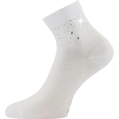 Lonka ponožky dámské elegantní FLITANA 03 s kamínky 3 páry BÍLÉ