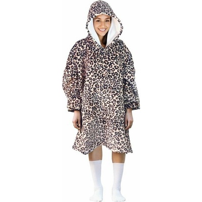Cozy Noxxiez Leopard – hrejivá televízna mikinová deka pre teenagerov a dospelých