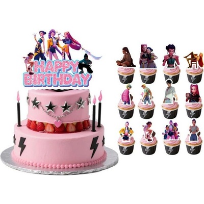 Zápich na dort/muffiny Happy Birthday Lovkyně démonů 25ks - Cakesicq – Hledejceny.cz