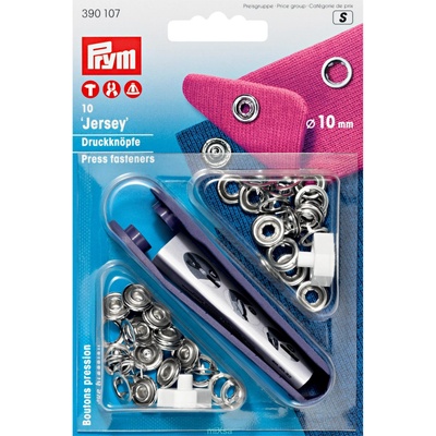 Prym Knoflík stiskací JERSEY 10 mm s příslušenstvím, 10 ks, nikl