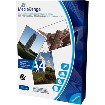 MediaRange Фотохартия MEDIARANGE GLOSSY, A4, гланцирана, 160 g/m2, 100 листа (MRINK105)