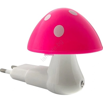 Baterie Centrum Led Детска нощна лампа със сензор за здрач led/0, 5w/230v мухоморка (bc0645)