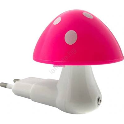 Baterie Centrum Led Детска нощна лампа със сензор за здрач led/0, 5w/230v мухоморка (bc0645)