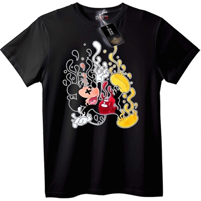 NOONEBRAND Тениска Mickey Mouse Абстрактна Арт - S, Black
