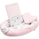 New Baby Luxusní hnízdečko s polštářkem a peřinkou z růžové