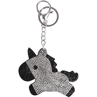 Přívěsek na klíče třpytivá Unicorn Waldhausen černá/ stříbrná