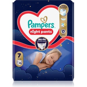 Pampers Night Pants Size 7 еднократни пелени гащички за нощ 15+ kg 35 бр