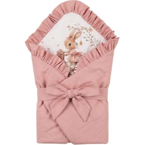 Bambino Casa Пелена за изписване 2 в 1 Bambino Casa - Rosa Rabbit on Bicycle (3992) - baby