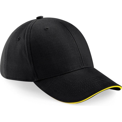 Beechfield B 20 Athleisure 6 panelová sandwich COT53002019799-black/yello Černá/žlutá