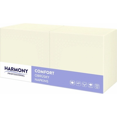 HARMONY Ubrousky Professional 33x33cm 2V celulóza krémové 250 ks