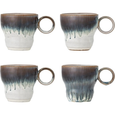 Bloomingville Сини глинени чаши в комплект от 4 бр. 300 ml Nigel - Bloomingville (82072479)