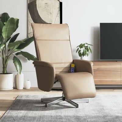 vidaXL 356644 Polohovací s podnožkou cappuccino umělá kůže