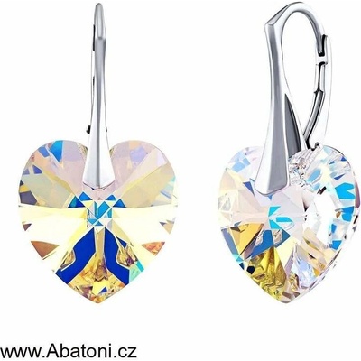 Swarovski Elements Heart krystal stříbrné visací bílé duhové srdce srdíčka 31012.2 Crystal AB bílá křišťálová duhová měňavá