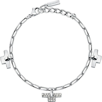Trussardi Nadčasový oceľový náramok so zirkónmi T-Logo TJAXC25