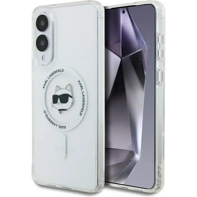 KARL LAGERFELD Button Choupette Head Printed Logo MagSafe Case за Samsung Galaxy S25 Edge - Бял (3666339477059)