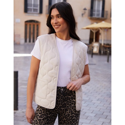 Threadbare Елек Threadbare Women's Lightweight Padded Gilet - Ecru