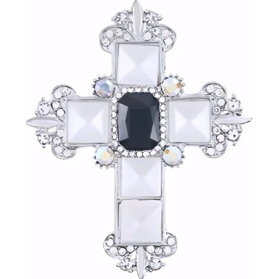 Amparo Miranda Brošňa Krížik AM342 strieborná