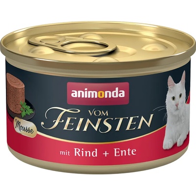 Animonda 12x85г Animonda Vom Feinsten Adult Mousse, консервирана храна за котки - говеждо и патешко