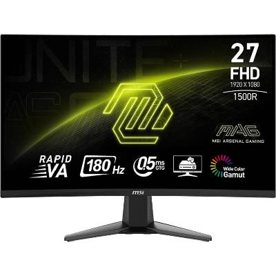 Монитор MSI 27 MAG 27C6F, 27", VA, FHD 1920x1080, 180Hz, 0.5ms, HDR, Adaptive-Sync, HDMI, DP (9S6-3CE11M-001)