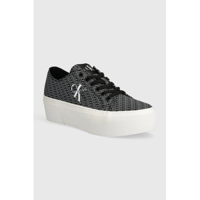 Calvin Klein Jeans Sneakersy Flatform+ Cupsole Low Lace Cs Mr YW0YW01420 čierna