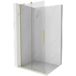 Mexen Velar L плъзгаща се душ стена Walk-in 100 x 200 cm, прозрачна 8 mm, златна матова - 871-100-003-03-55 (871-100-003-03-55)