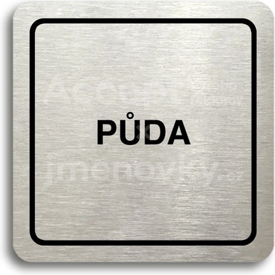 ACCEPT Piktogram půda - stříbrná tabulka - černý tisk