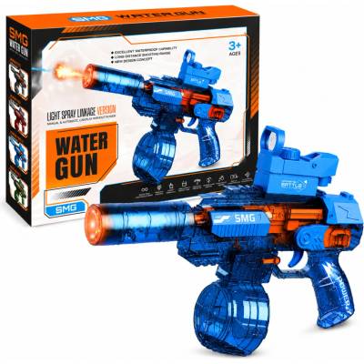 Elektrická vodná pištoľ SMG svetelné efekty dostrel 8 10 m 425 ml zásobník 1200 mAh batéria