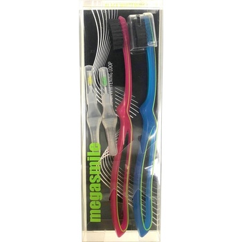 MegaSmile Black Whitening Loop Kefka na zuby ružový modrý 2 ks Soft