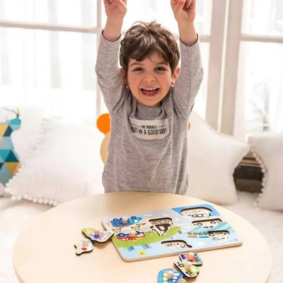 Classic World Дървен пъзел за деца - Трафик