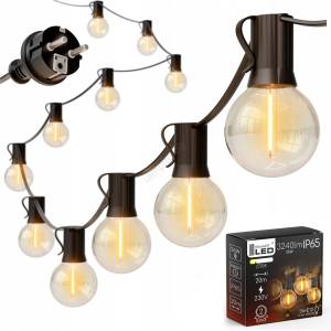 SmartLED LED външна декоративна гирлянда 20xE12/1W/230V 20 m IP65 черна (SD0124)