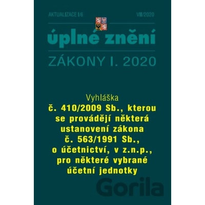 Aktualizace I/6 2020 Vyhláška č. 410/2009 Sb - Zmírnění dopadu pandemie nemoci COVID-19 na ekonomiku České republiky