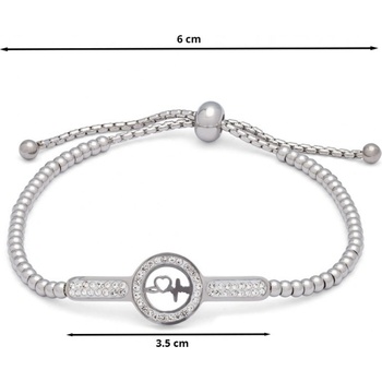 Prosperk ocelový náramek srdeční tep S0533