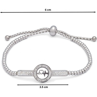 Prosperk ocelový náramek srdeční tep S0533