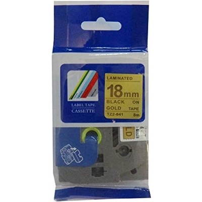 Compatible Съвместима лента с Brother TZ-841 / TZe-841, 18mm x 8m, черен печат / златна основа (TZe-841)