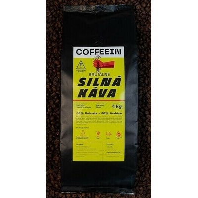 Coffeein Brutálne silná káva pražená zrnková 1 kg