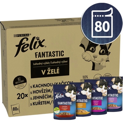 Felix Fantastic kapsičky hovězí, kuře,kachna,jehněčí 80×85 g