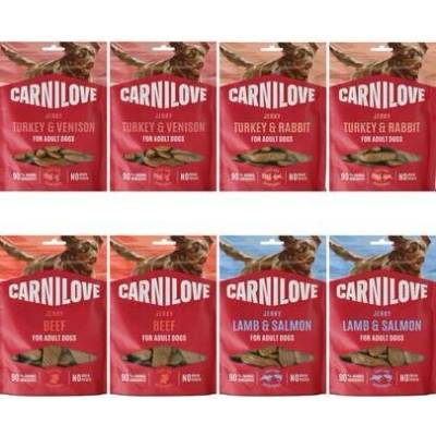 CARNILOVE Dog Jerky Mix chutí 8 x 100 g