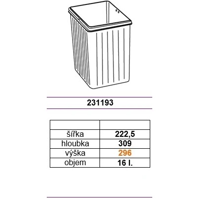 Gollinucci Náhradný kôš pre Sistema, 16 L