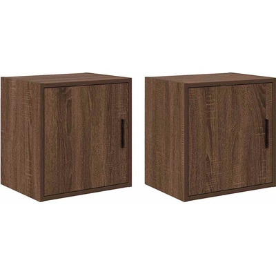 vidaXL гараж стена шкафове, 2 бр, kафяв дъб, инженерно дърво (860638)