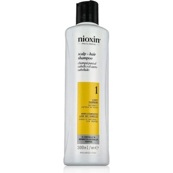 Nioxin System 1 Scalp + Hair Shampoo 300 ml шампоан за естествена, небоядисана и нетретирана с химикали коса с леко изтъняване за жени