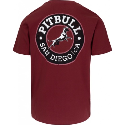 PitBull West Coast pánské triko SAN DIEGO CA BLACK burgundy