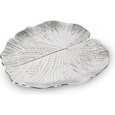 EUROFIRANY DEKORAČNÍ TALÍŘ KALINA 01 33 x 33 x 2 cm STŘÍBRNÝ