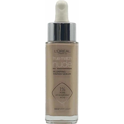 L'Oréal Paris True Match Nude Plumping Tinted Serum tónující sérum s 1% kyseliny hyaluronové 0,5-2 Very Light 30 ml