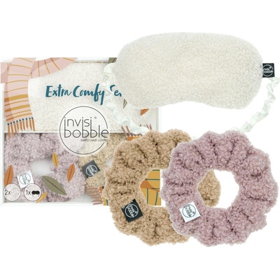 Sada ozdobných gumičiek do vlasov a masky na oči Invisibobble Sprunchie Extra Comfy Set